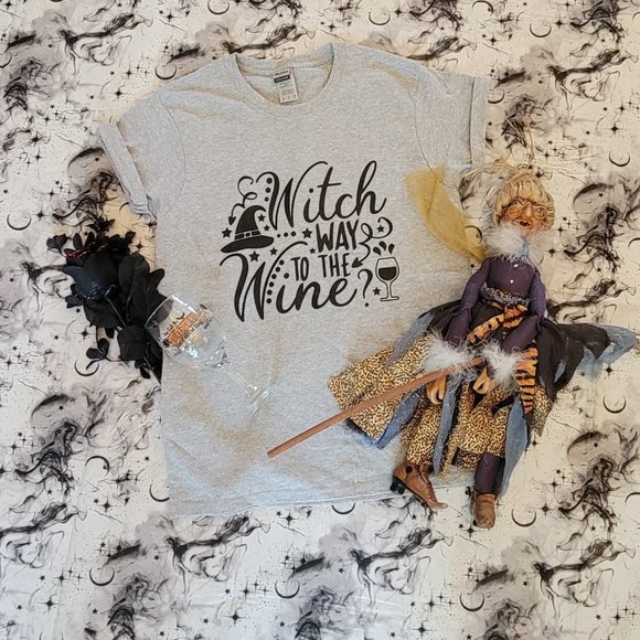 Witch Way to The Wine Woman's Graphic Tee - HALLOWEEN SPECIAL - Picture 4 of 5